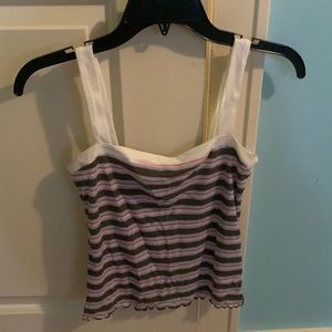 Stripped square neck tank